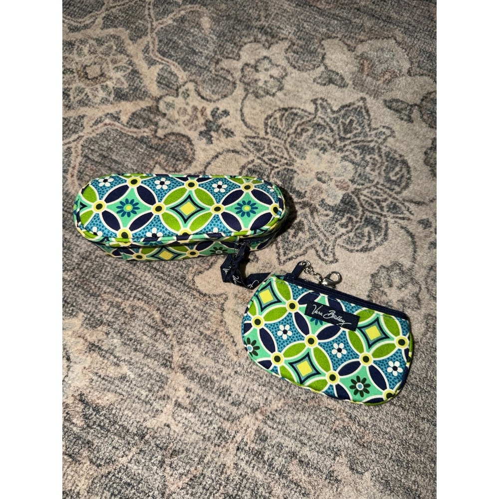 Vera Bradley Daisy Daisy Glasses Case and Cardholder Keychain